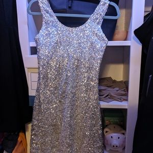 Silver sequin dress